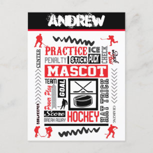 Boys Hockey Terminology Personalized  Postcard