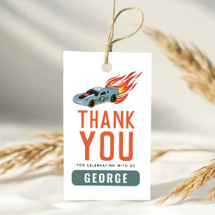 Boys Hot Car Birthday   Cool Flame Race Favour Gift Tags