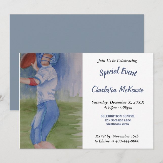 BOY'S HUDDLE PARTY INVITATION (Front/Back)