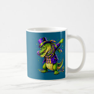 Boys Humor Mardi Gras Dabbing Alligator Coffee Mug