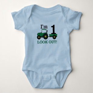 Boys Im two ,Farm Tractor birthday Baby Bodysuit