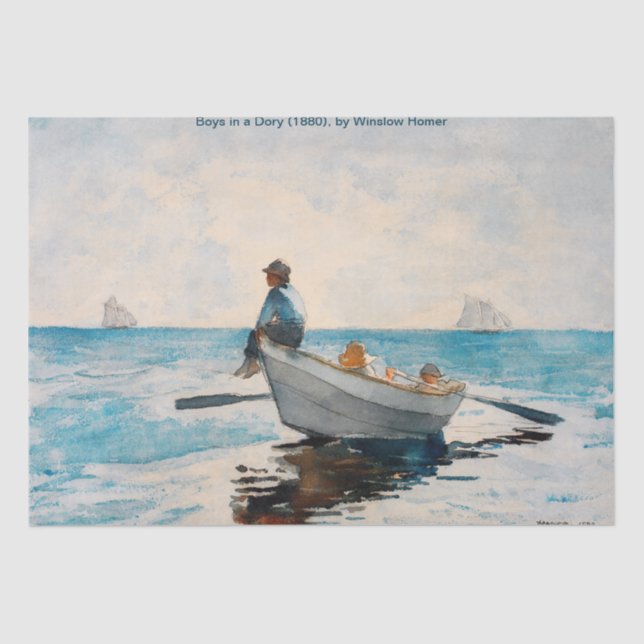 Boys In A Dory (1880) By Winslow Homer Tissue Paper (Front)