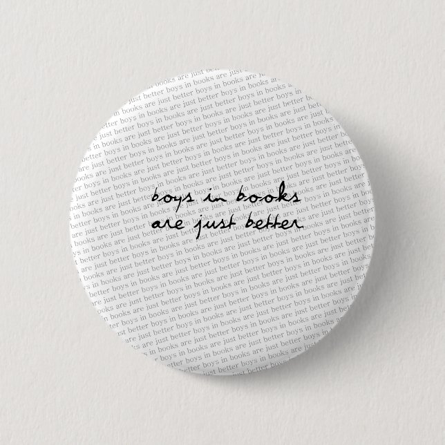 Boys in Books 2 Inch Round Button (Front)