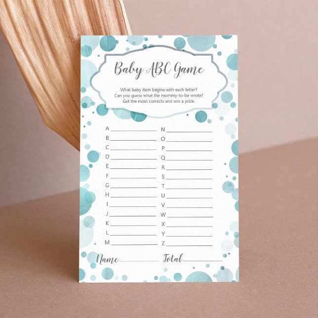 Boys Items Blue Dots Trendy ABC Baby Shower Game (Creator Uploaded)