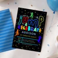  Boys Jump and Bounce Neon Trampoline Birthday