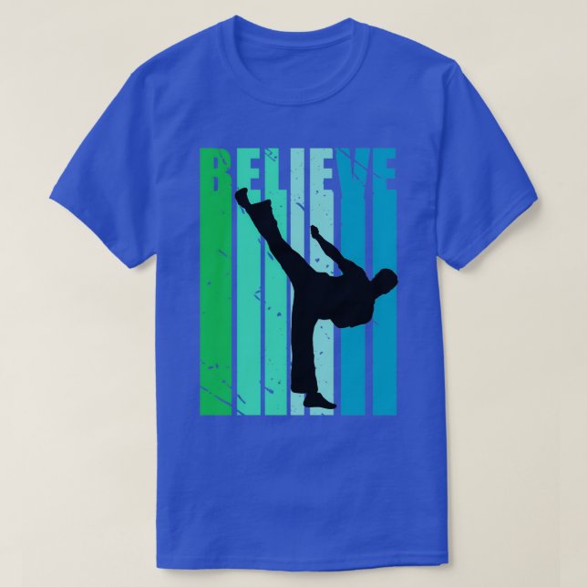 Boys Karate Birthday Vintage Distressed Taekwondo  T-Shirt (Design Front)