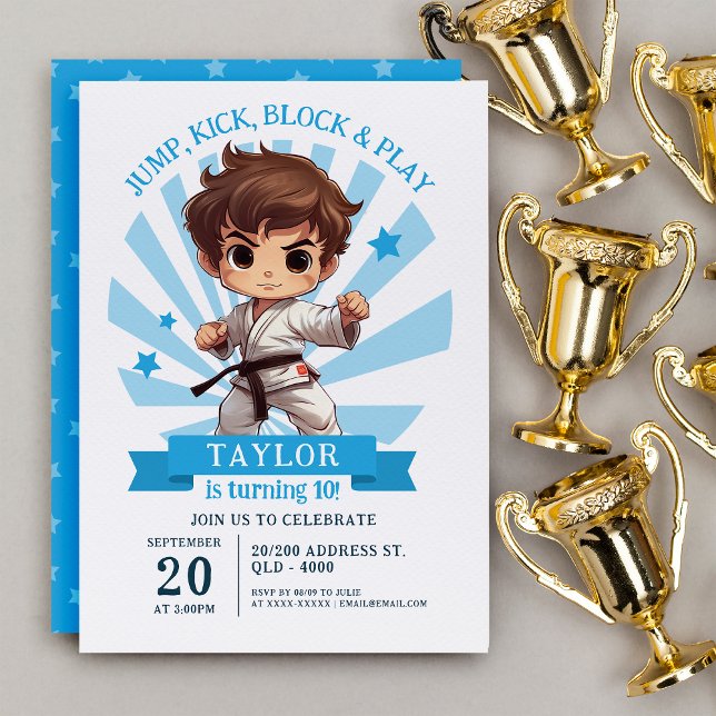Boy's Karate Martial Arts Birthday Party  Invitation (Creator Uploaded)