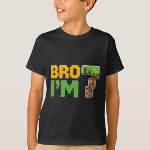 Boys Kids 7th Birthday Boy Bro I’m 7 Year Old Game T-Shirt