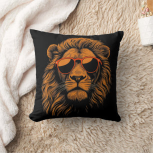 Boys Kids Funny Lion Animal Throw Pillow