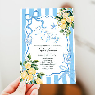 Boys Lemon Ciao Baby Italian Baby Shower Invitation