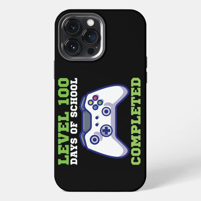Boys Level 100 Days Of School Completed  iPhone Case (Back)