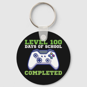 Boys Level 100 Days Of School Completed Keychain