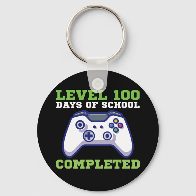 Boys Level 100 Days Of School Completed  Keychain (Front)