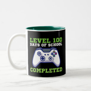 Boys Level 100 Days Of School Completed  Two-Tone Coffee Mug