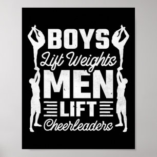 Boys Lift Weights Men Lift Cheerleaders, Cheerlead Poster