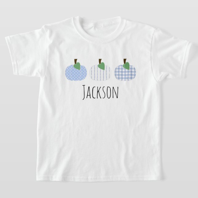 Boys Light Blue Pumpkin Trio T-Shirt (Laydown)