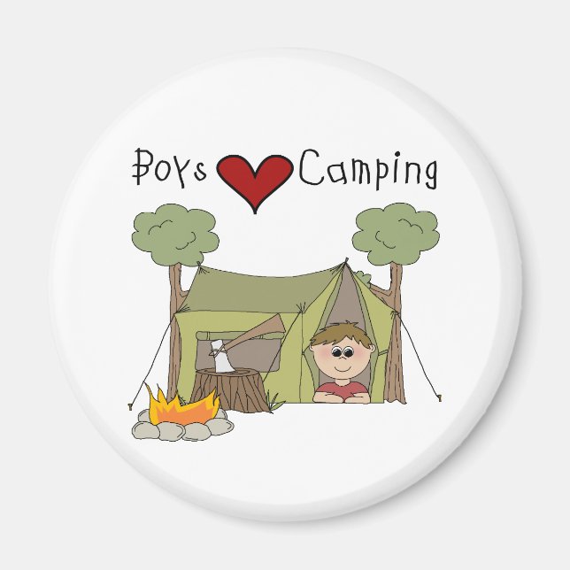 Boys Love Camping Magnet (Front)