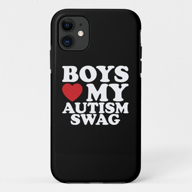 Boys Love My Autism Swag Awareness Heart Case-Mate iPhone Case (Back)