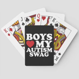 Boys Love My Autism Swag Awareness Heart Playing Cards