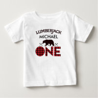 Boys Lumberjack Bear Arrows 1st Birthday T-shirt