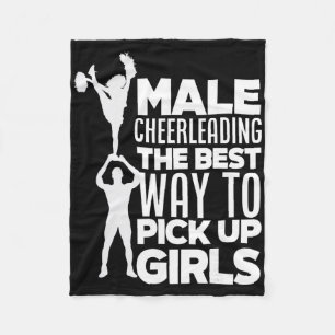 Boys Male Cheerleading Funny Male Cheerleader Fleece Blanket