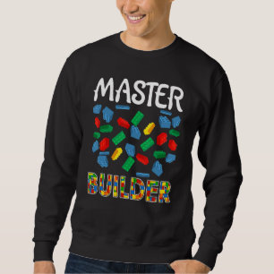 Boys Master Builder Funny Brick Building Blocks To Sweatshirt
