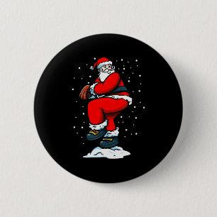 Boys Men Xmas Tcher Santa Claus Christmas Baseball 2 Inch Round Button