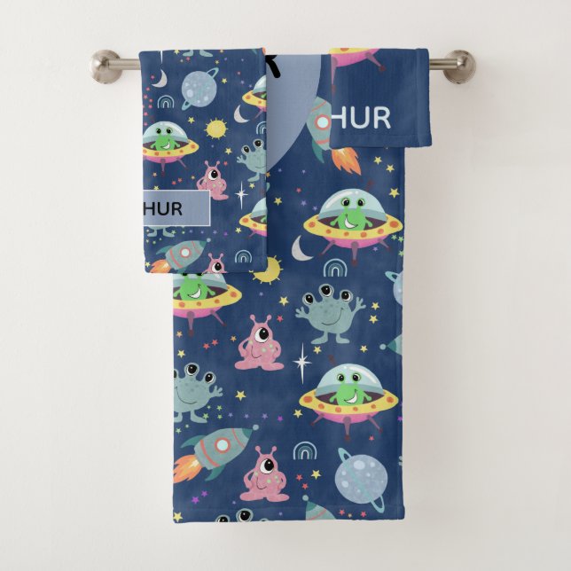 Boys mignon et moderne Espace Alien Nom du Motif E (En situation)
