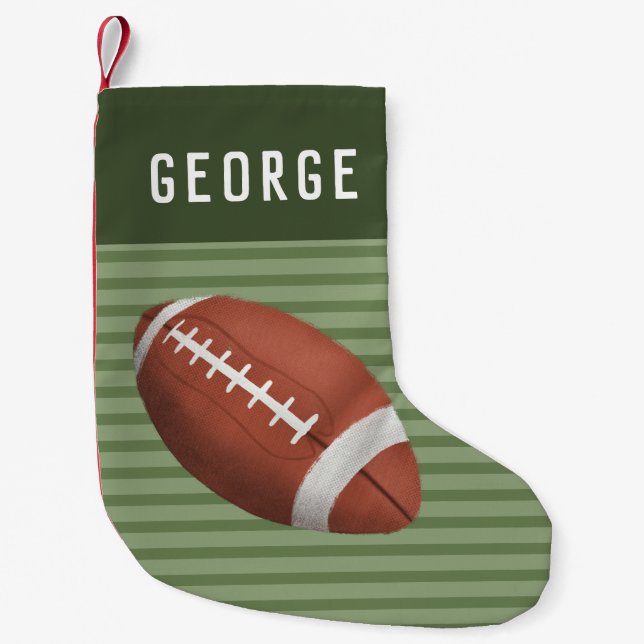 Boys Modern American Football Sports Kids Small Christmas Stocking (Front)