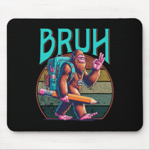 Boys Modern bruh' Big Foot Back To School Graphic Mouse Pad