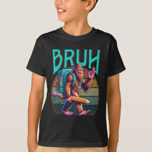 Boys Modern bruh' Big Foot Back To School Graphic T-Shirt