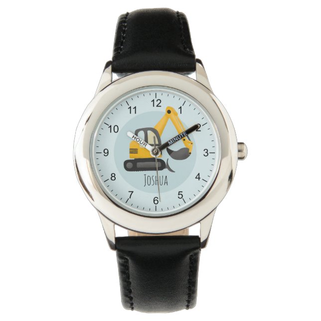 Boys Modern Construction Digger Excavator  Watch (Front)