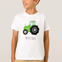 Boys Modern Green Farm Tractor and Name