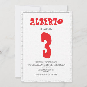 Boys Modern Simple Gaming Kids 3rd Birthday Invitation