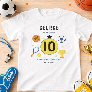 Boys Modern Sports Birthday Party   Game Day Theme T-Shirt