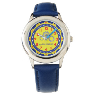 Boys Modern Yellow Gear Custom Kids Watch