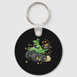 Boys Monster Truck T-rex St Patricks Day Dinosaur  Keychain