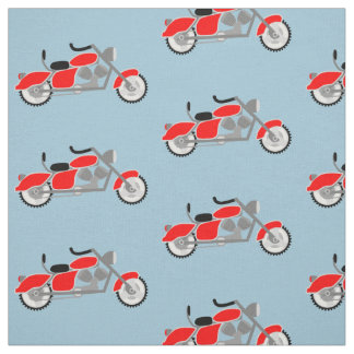 Boys motorcycle motif fabric