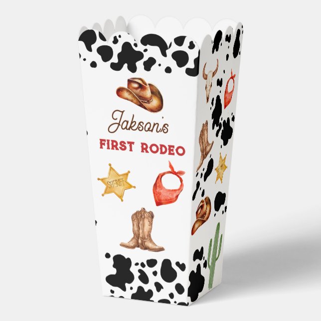 Boys My First Rodeo Cowboy 1st Birthday  Favor Box (Front)