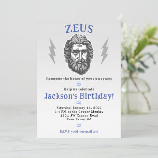 Boy's Mythology Birthday Invite: Zeus Invitation