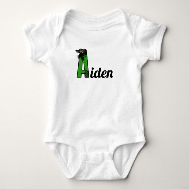 Boys Name custom start with A   Baby Bodysuit (Front)