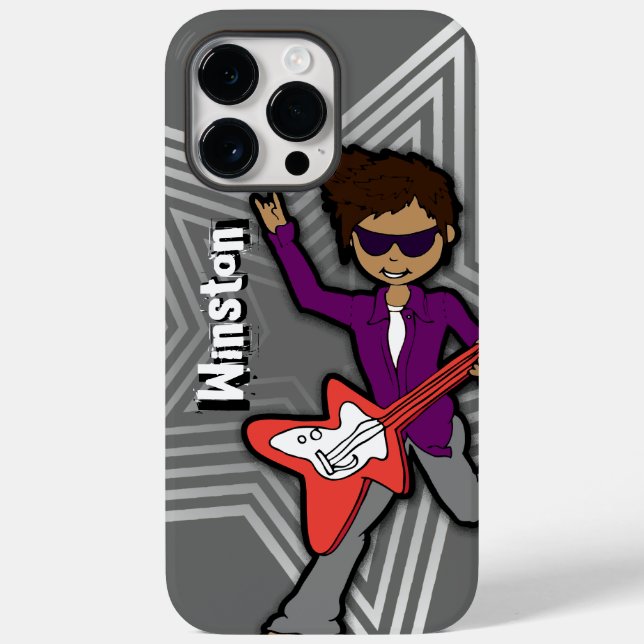 Boys name rockstar kids grey iphone case (Back)