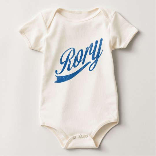 Boys Name "Rory" Distressed Blue Baby Bodysuit