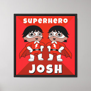 Boys Nursery Superhero Art Canvas Print