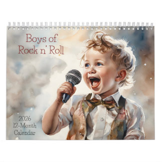 Boys of Rock and Roll 2026 Calendrier 12 mois