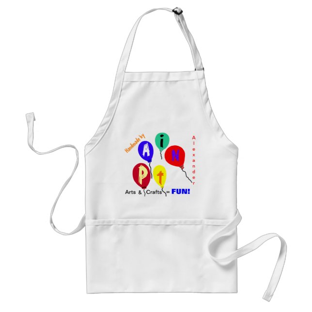 Boys or Girls Colourful Craft Apron CUSTOMIZE  IT (Front)