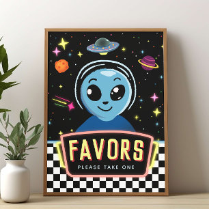 Boys Out Of This World Space Alien Favour Sign
