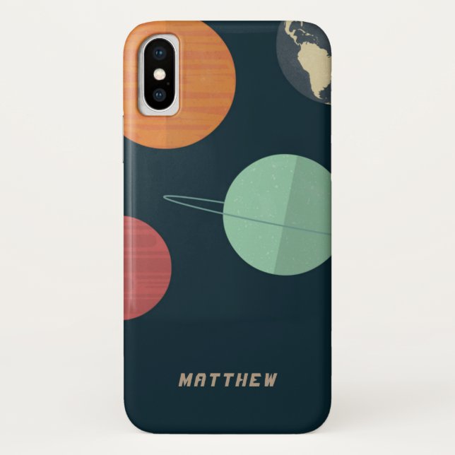 Boys Outer Space Planet Phone Case-Mate iPhone Case (Back)