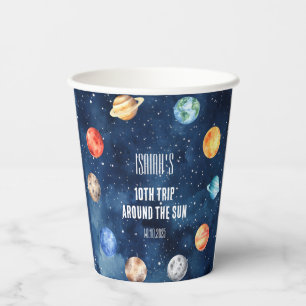 Boys Outer Space Solar System Cosmic Birthday  Paper Cups