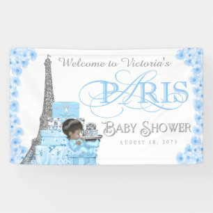 Boys Paris Baby shower Bannière